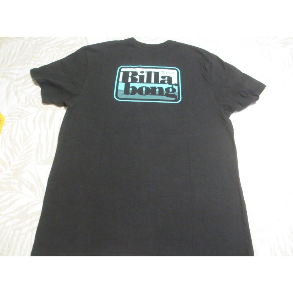 Billabong Mens Black Core Fit Graphic T-Shirt Large 100% Cotton Casual Wear